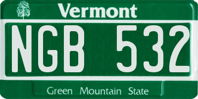 VT license plate NGB532