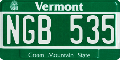 VT license plate NGB535