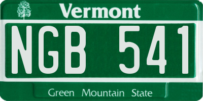 VT license plate NGB541