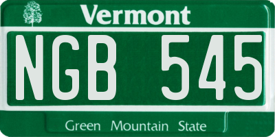 VT license plate NGB545