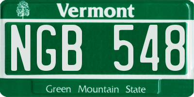 VT license plate NGB548