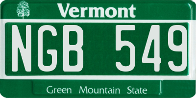 VT license plate NGB549