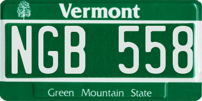VT license plate NGB558
