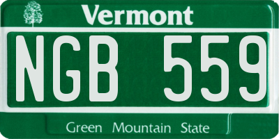 VT license plate NGB559