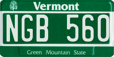 VT license plate NGB560