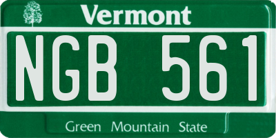 VT license plate NGB561