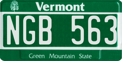 VT license plate NGB563