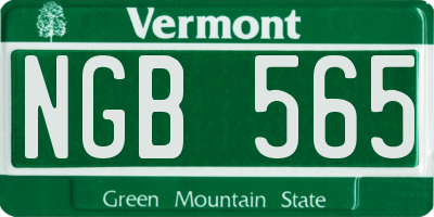VT license plate NGB565