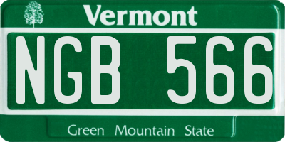 VT license plate NGB566