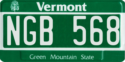 VT license plate NGB568