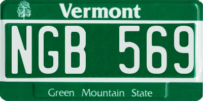 VT license plate NGB569