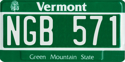 VT license plate NGB571