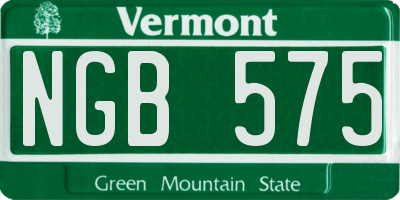 VT license plate NGB575