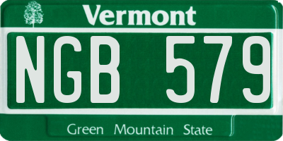 VT license plate NGB579