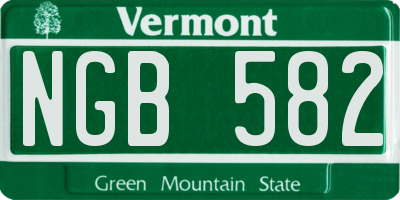 VT license plate NGB582
