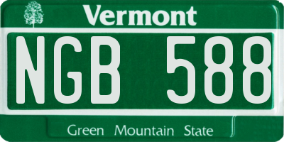 VT license plate NGB588