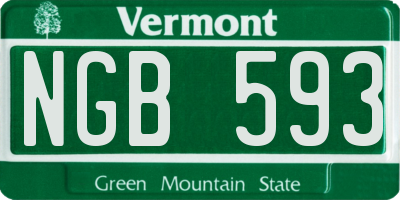 VT license plate NGB593