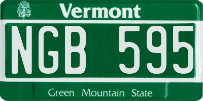 VT license plate NGB595