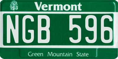 VT license plate NGB596