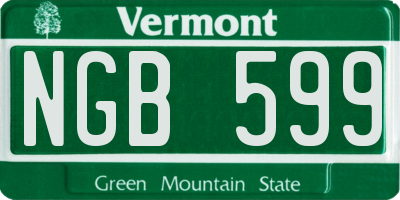 VT license plate NGB599