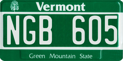 VT license plate NGB605