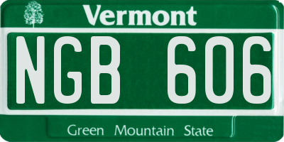 VT license plate NGB606