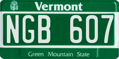 VT license plate NGB607