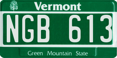 VT license plate NGB613