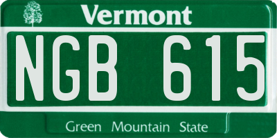 VT license plate NGB615