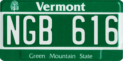 VT license plate NGB616