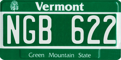 VT license plate NGB622