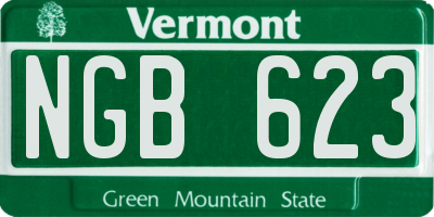 VT license plate NGB623