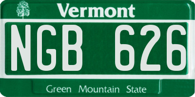 VT license plate NGB626