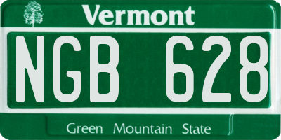 VT license plate NGB628