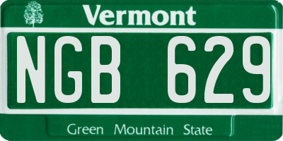 VT license plate NGB629