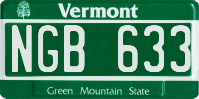 VT license plate NGB633