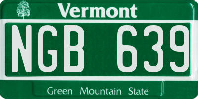 VT license plate NGB639