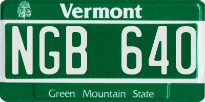 VT license plate NGB640