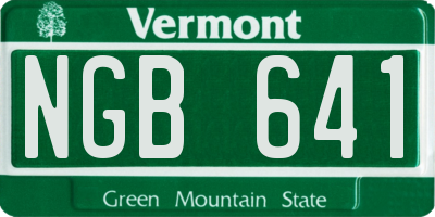 VT license plate NGB641
