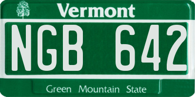 VT license plate NGB642