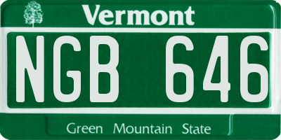 VT license plate NGB646