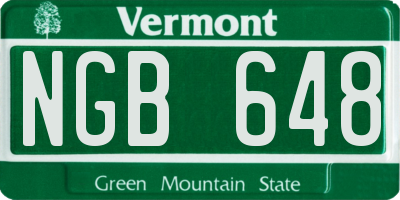 VT license plate NGB648