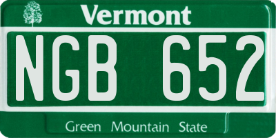 VT license plate NGB652