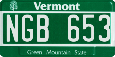 VT license plate NGB653
