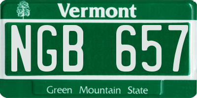 VT license plate NGB657