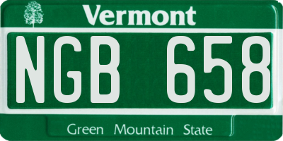VT license plate NGB658