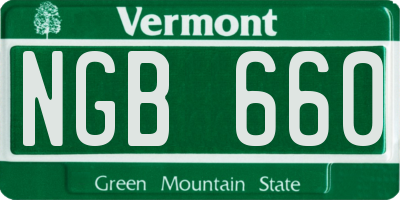 VT license plate NGB660