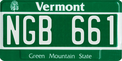 VT license plate NGB661