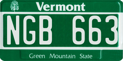 VT license plate NGB663