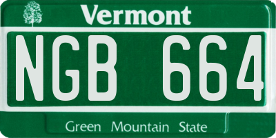 VT license plate NGB664